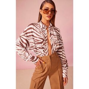 NWT NIA Oversized Button Down Blouse #1 of a set (skirt set)